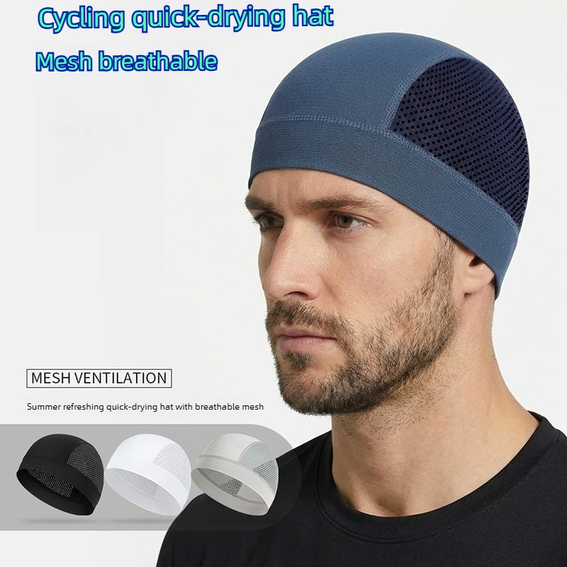 Sommerliche, schnell trocknende, atmungsaktive Sonnenschutz-Fahrradhelm-Innenmütze für Herren und Damen, beliebte einfarbige, randlose Zehenkappe