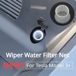 Para tesla modelo 3/y/3 + highland 2024 limpador de água filtro net capô dianteiro filtro limpador tanque enchimento porta funil net acessórios do carro