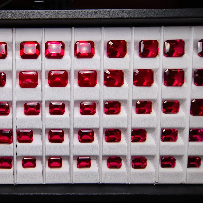 مختبر روبي الزمرد قطع حمامة لون الدم حجم صغير DIY سحر المجوهرات المواد الرئيسية جودة لامعة للغاية