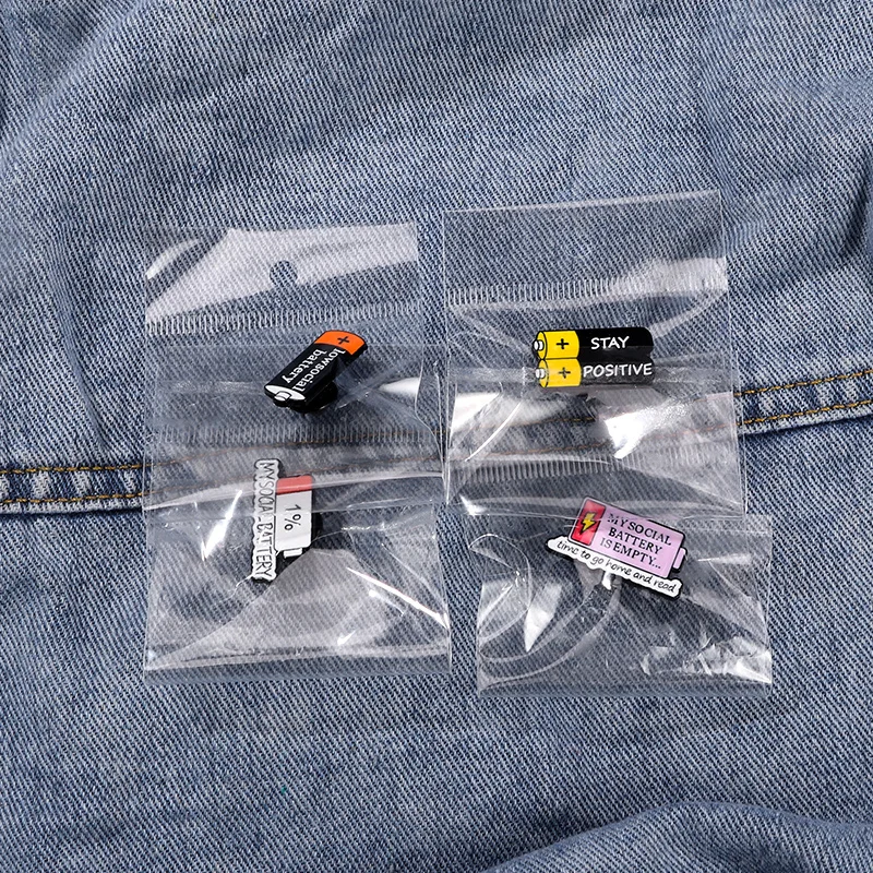4 Styles Low Social Battery Enamel Pins Stay Positive My Social Battery Is Empty Time to Go Home and Read Brooches