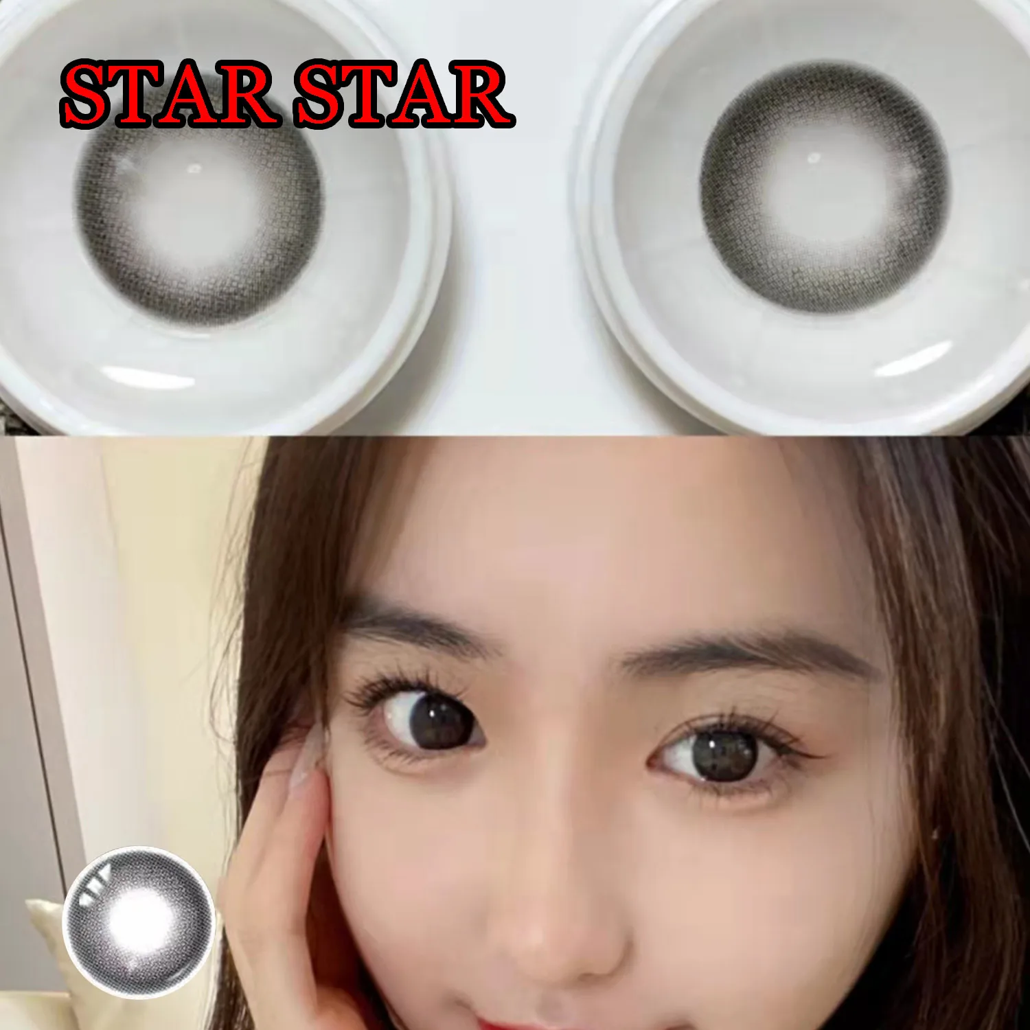 14.00mm Color Soft Contacts Lenses for Eyes Anime Accessories линзы для глаз цветные Star Star Black