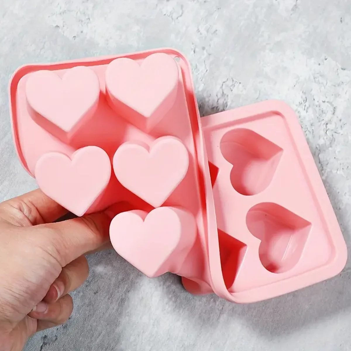 10-Grid Heart-Shaped Silicone Ice Cube Tray Set Soft Easy Demoulding Love Ice Maker for Kitchen And Home view 6