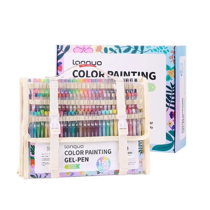 

Набор гелевых ручек Languo 45/54/72/99/168 цветов: нейтральные, многоцветные, для записей, рисования и скетчинга, канцелярские товары для студентов