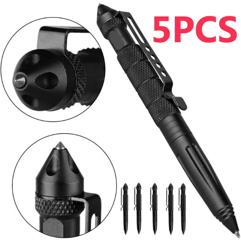 5/1pcs Military Tactical Pen Multifunction Aluminum AlloyOutdoor Camping Security Survival Tools Emergency Glass Breaker Pen