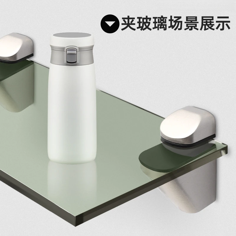Glass Clamp Bracket Hardware Fitting, Shelf Support Fastener, Fixing Holder Partition Laminate Glass Panel Installation