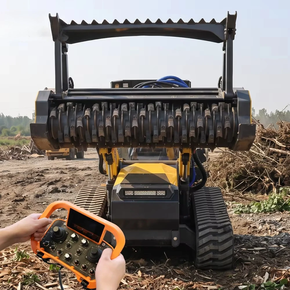 75HP Remote Control Tracked Forestry Mulcher Robot 150m Range Crawler Mower For All Terrain Vegetation Management