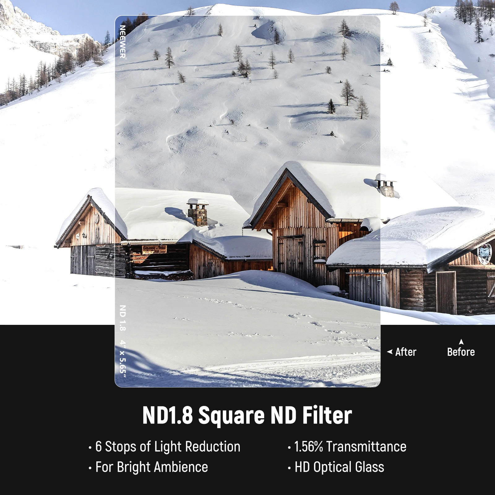 NEEWER 2 Pack ND0.9 & ND1.8 Square Film Filters 4\