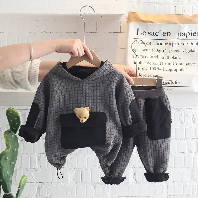 

Baby Boys Girls Clothing Sets 2024 Spring Toddler Kids Outfits Infant Hoodie Pants 2 Pieces Suit Sportswear Children Clothes