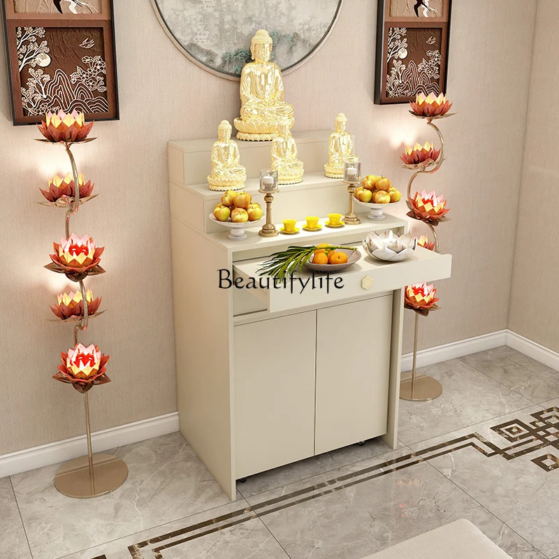 

Buddhist shrine offering table Household incense case New Chinese vertical cabinet God of Wealth offering Buddha cabinet