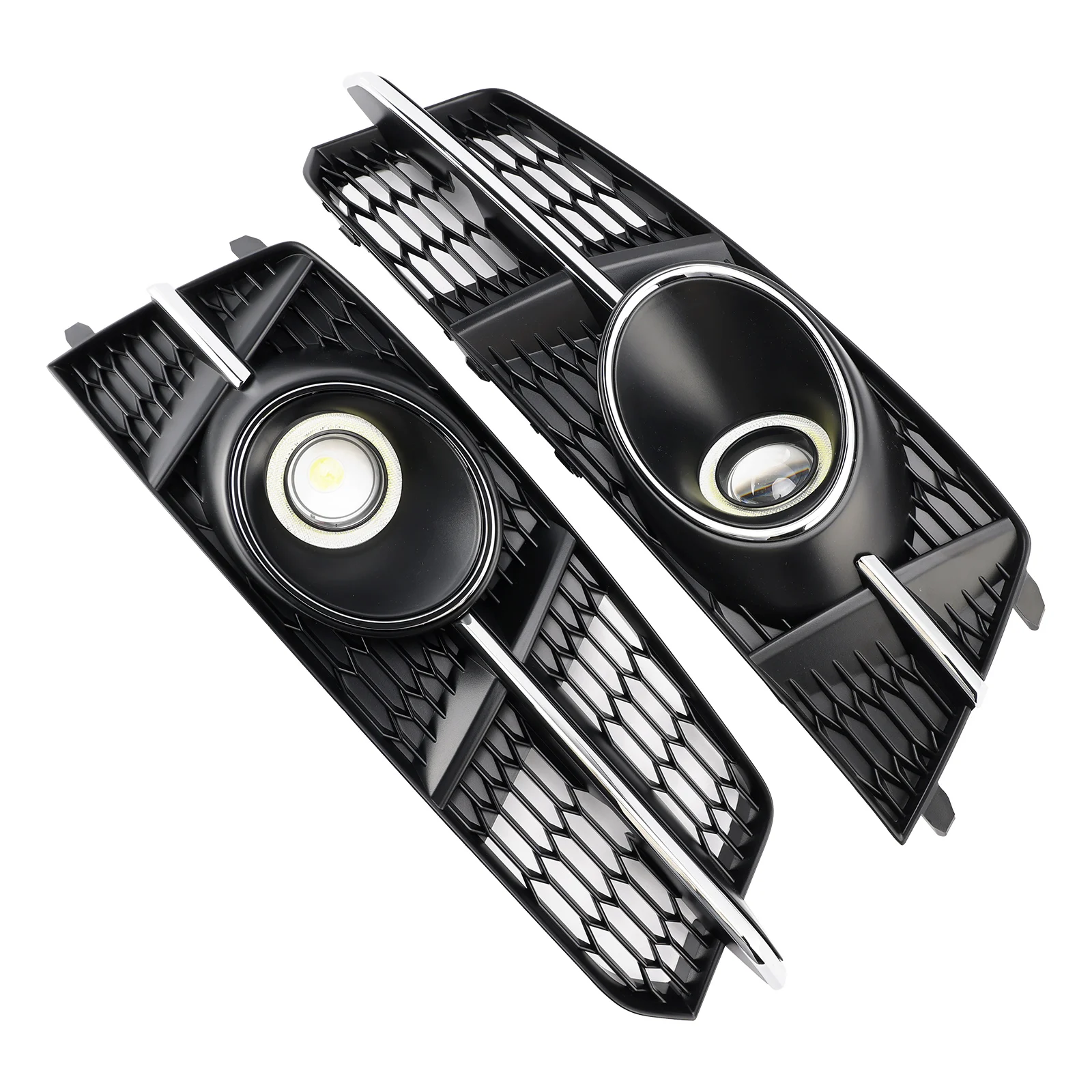 Darupsun Fog Light Grill Cover Lamp Grille W/ Fog Light for Audi A6 S6 2016 2017 2018 Sline