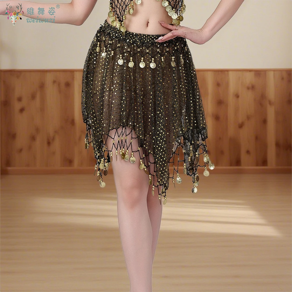 BellyDance Korte Rok Vrouwen Tribal India Dans Praktijk Training Kleding Volwassen Glanzende Stage Performance Kostuum Party Prom Rok