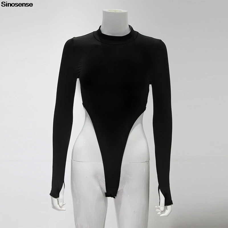 Women\'s Fall Fashion Long Sleeve Mock Neck Bodysuits Tops Going Out Body Suits Casual Daily Wear Night Club Party Basic Leotards