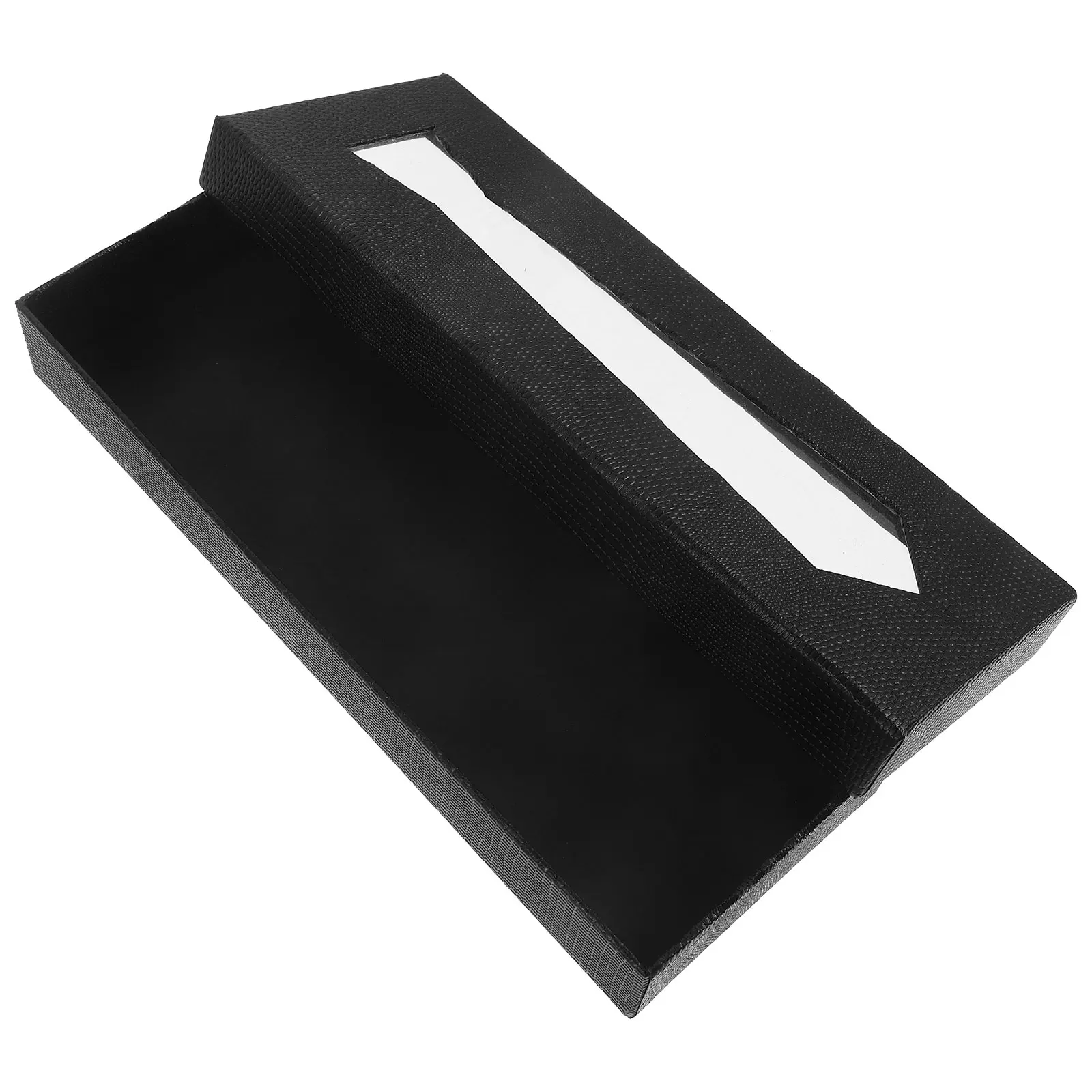 

Black Pattern Tie Box Premium Tie Storage Organizer Case For Men Travel Business Gift Packaging