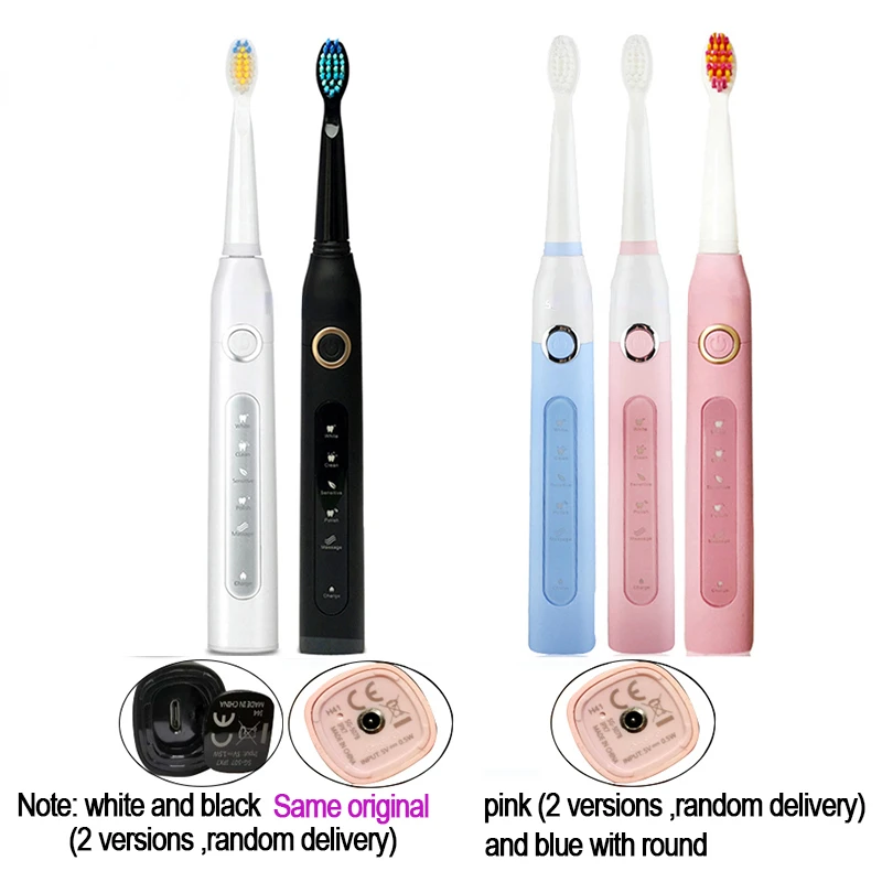 Sonic Electric Toothbrush SG-507 USB Rechargeable Timer Brush - Replacement Brush Heads/Box