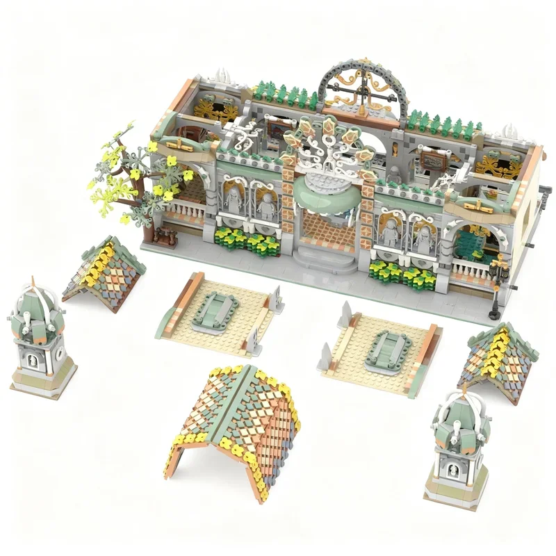 4632pcs MOC Elven Train Station 10316 Rivendell Modular Streetscape Model Building Blocks Construction Christmas Gifts Toy Brick