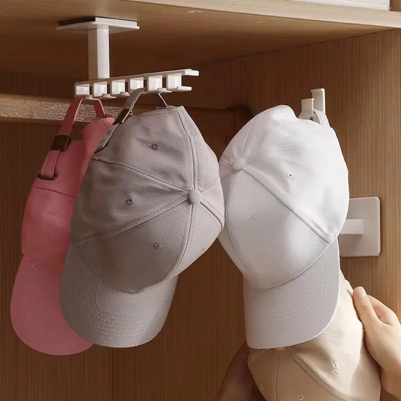 

Multifunctional wall-mounted Punching-free L Shaped Storage Rack Household Bedroom Wardrobe Buckle Hanger Hat Hook Rack