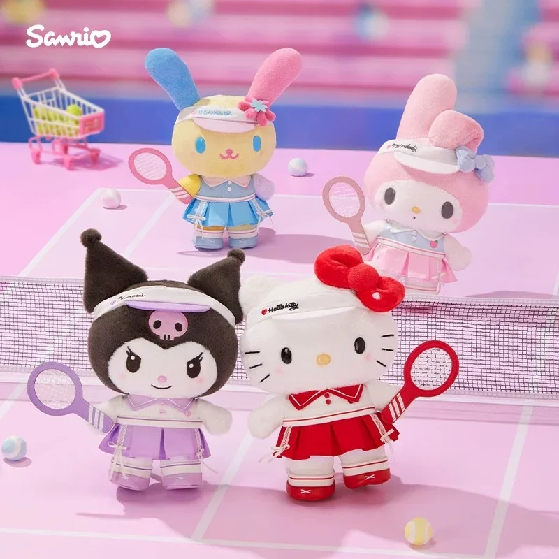 สถาบันเทนนิสซานริโอ เฮลโลคิตตี้ คุโรมิ เมโลดี้ ตุ๊กตากระต่ายดอกไม้ น่ารักและสนุกสนาน ของขวัญวันเกิดแฟนสาว อุปกรณ์เสริมสำหรับคู่รัก
