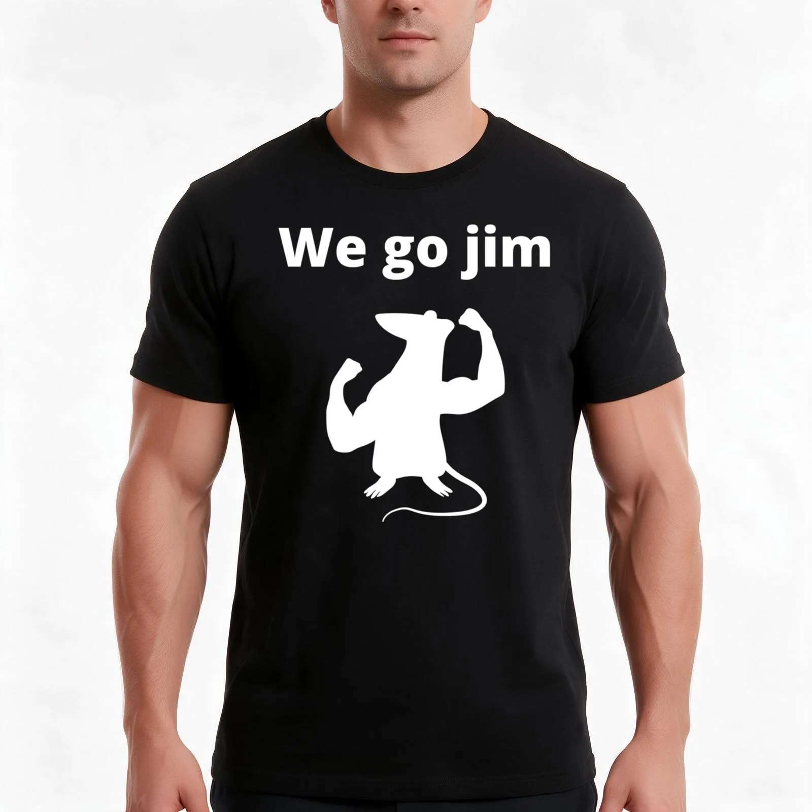 We go jim, we_re going to the gym now, jim rat T-Shirt, Summer Casual Cotton Tee, Oversized Streetwear Tops, Unisex Men Women