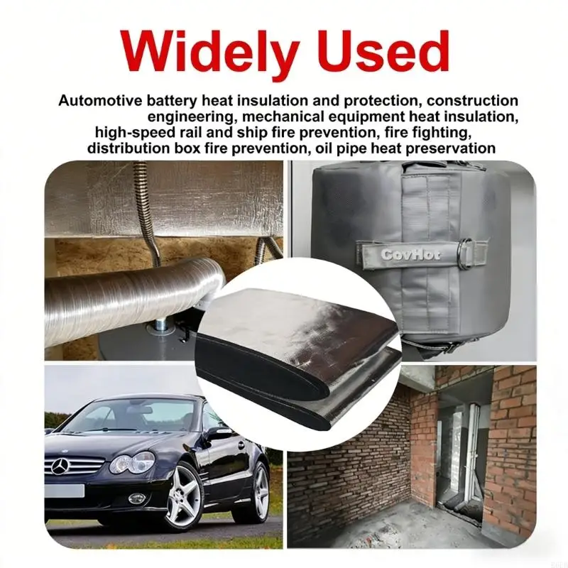 Fireproof Multiple Layer Thermal Barrier Cover Blanket For Car Battery Easy No Tools Required Maintains stable Operation R6FB