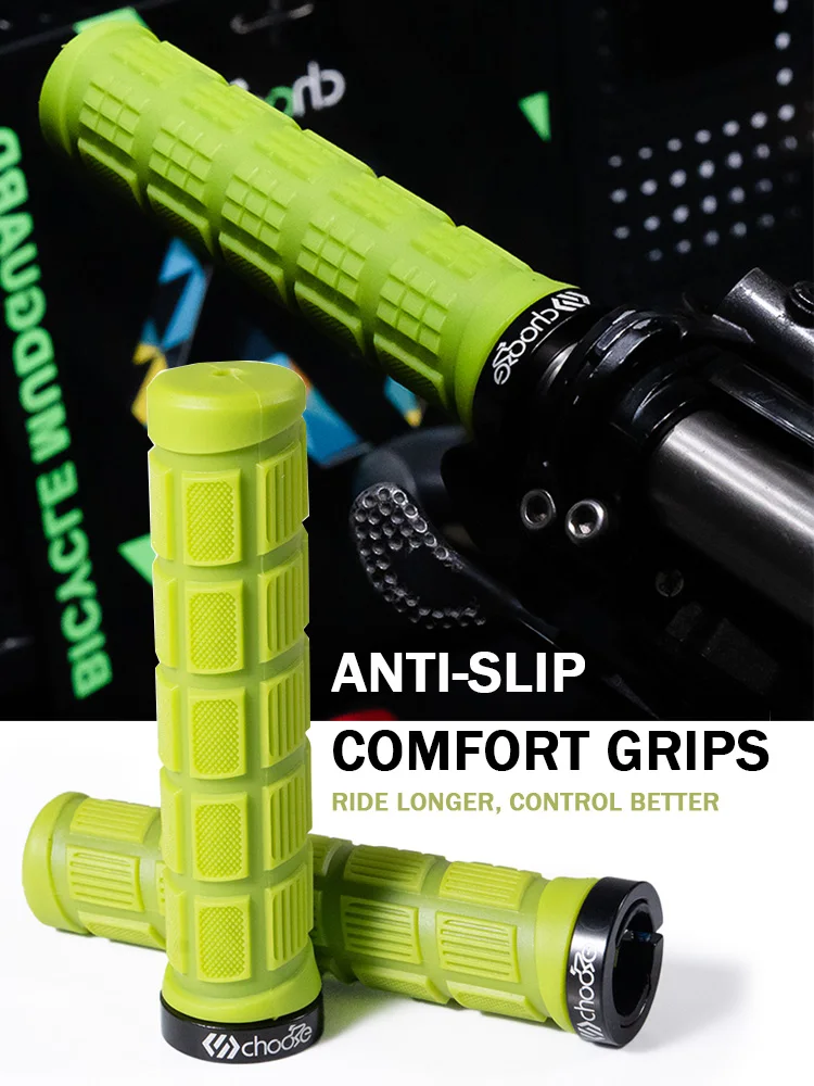 AliExpress chooee Chooee MTB Bike Handlebar Grips Anti-Slip Rubber Bicycle Grips 3D Shock Absorbing Lock-On Grips for Mountain Bike