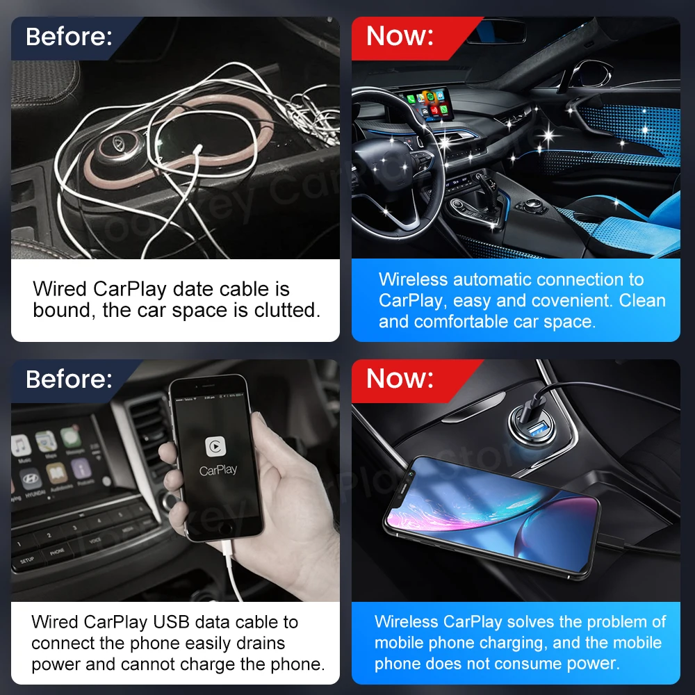 Carlinkit 3.0 bezprzewodowy aktywator CarPlay Waze Auto dla AUDI benz-mercedes Cadillac Chevrolet Citroen Ford Honda Hyundai Jeep Kia