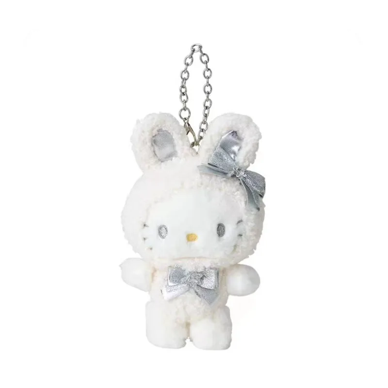 Simpatico latte inverno neve coniglio gattino Kuromi Cinnamoroll My Melody 10 cm ciondolo portachiavi peluche