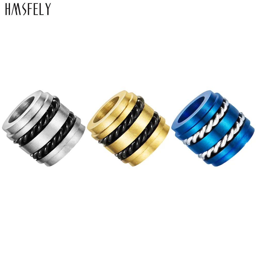 Hmsfely Blauwe Staaldraad Inlay Bedels Kralen Voor Diy Armband Sieraden Maken Bevindingen 316l Roestvrij Staal Metalen Spacer Kralen