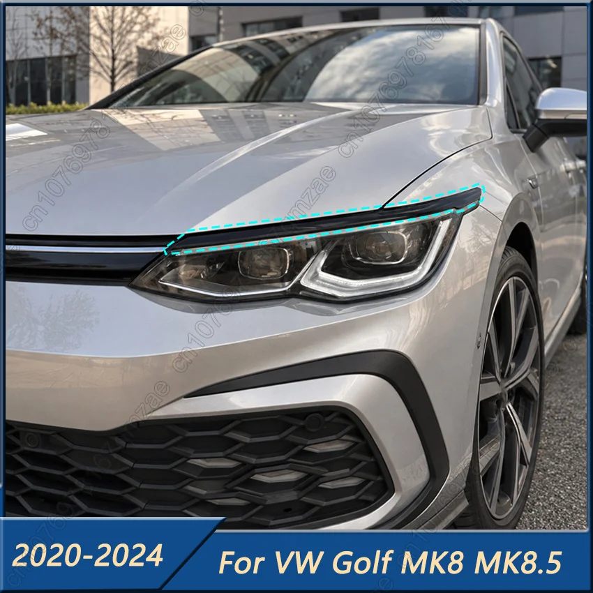 Headlight Eyebrows For VW Golf MK8 MK8.5 GTI GTD GTE R R-LINE TSI TDI 2020-2024 ABS Headlamp Cover Light Trim Body Kits Tuning