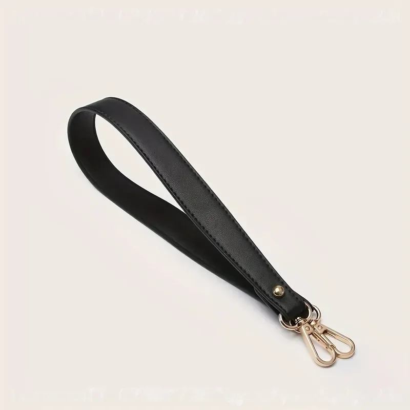 1pc Classic Black 60mm Replacement Shoulder Strap for Women Underarm Bags Smooth Finish Metal Clasps Durable Stylish Purse