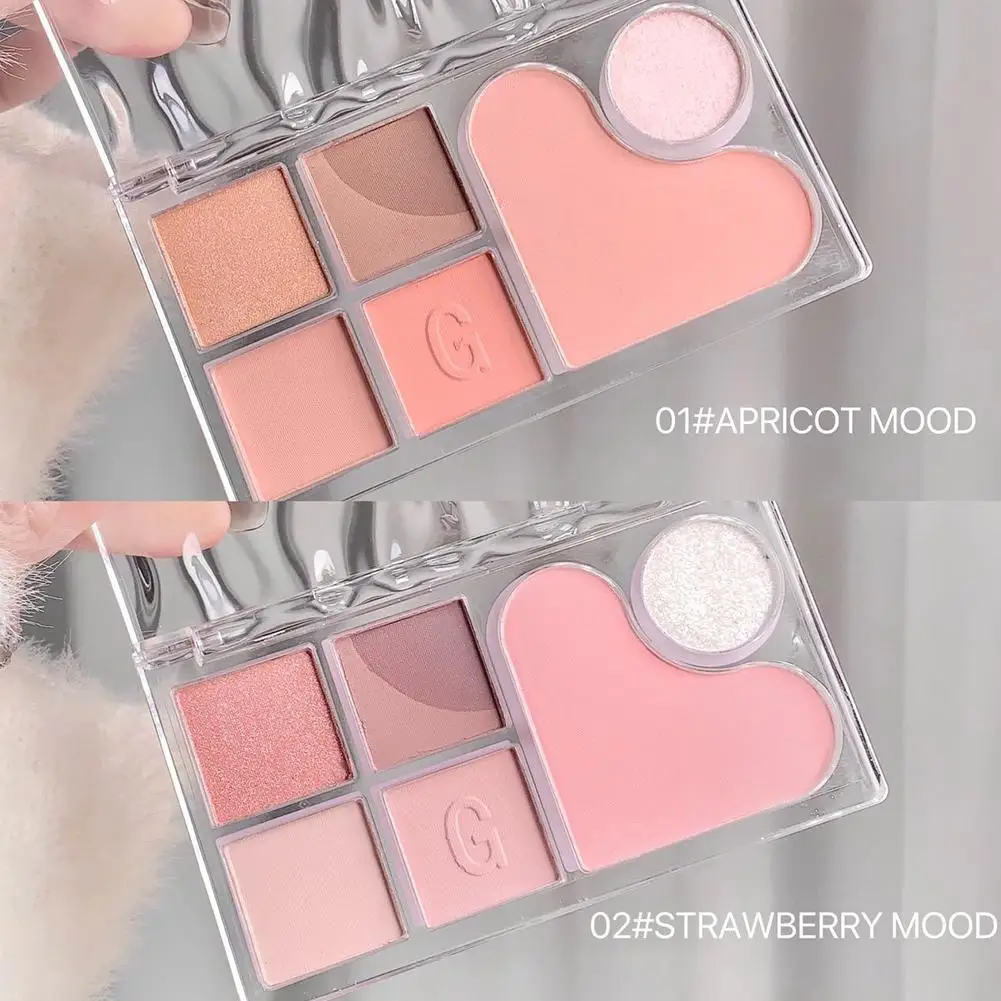 6 สีใหม่ Matte Eyeshadow Palette Pearlescent Peach Palette แต่งหน้าสีชมพู Eye Eye Blush สี Shadow H9l2