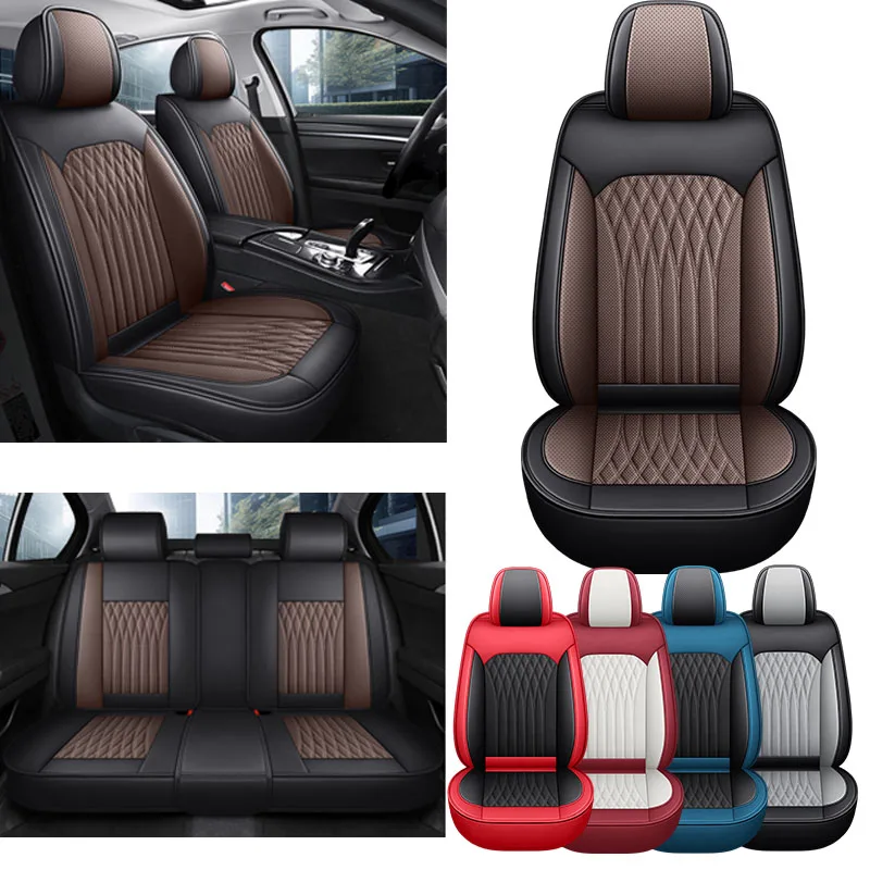 

Full Set Car Seat Covers Full-Wrap Design, Breathable Perforated PU Leather, Universal Fit for Most Sedans, Trucks & SUVs