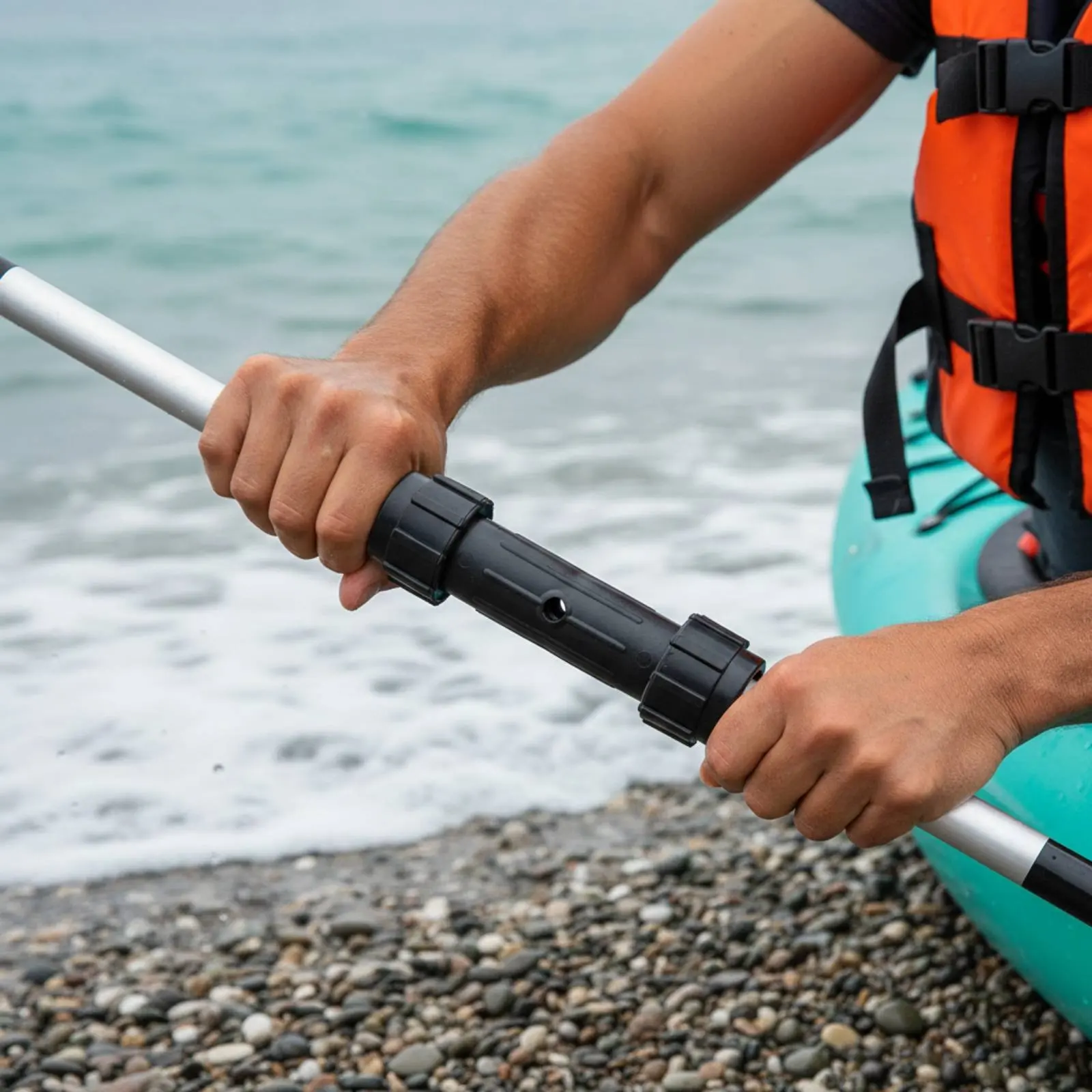 Kayak Paddle Connector Secure Connection Paddle Shaft Connector Oar Shaft Joiner Long-Lasting Construction Boating Accessory