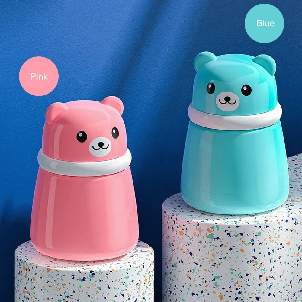 Miękki aplikator do pudru w kształcie misia, przenośny pojemnik z uszczelnioną pokrywką, pojemnik do pielęgnacji skóry niemowląt, uroczy misiowy wzór.