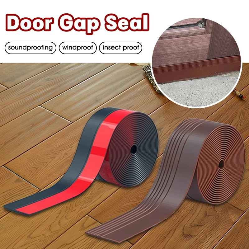 TPE Door Draft Stopper Seal Strip 1M - Self Adhesive Windproof, Soundproof, Dustproof Weather Stripping for Under Door Gaps