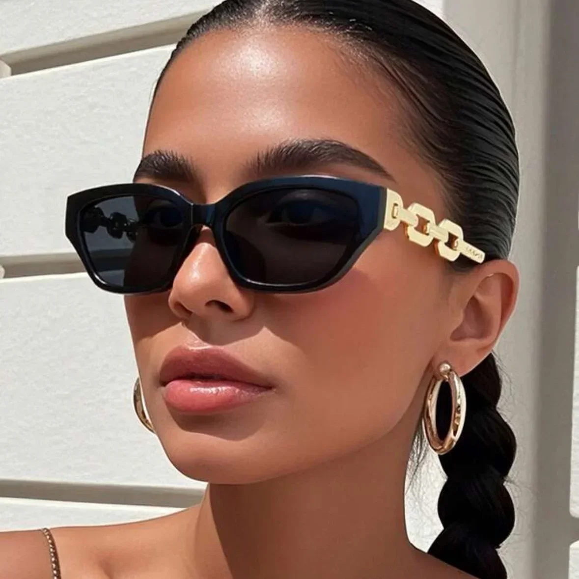 Katzenaugen-Vintage-Sonnenbrille für Damen und Herren, Markendesigner Retro-Sonnenbrille, Outdoor-Spiegelbrille mit Kunststoffrahmen, Oculos De Sol