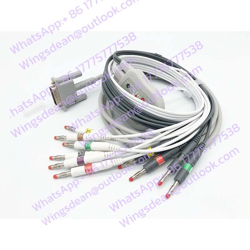 Suitable for TC10 TC20 15-pin Electrocardiograph Machine Twelve-lead Wire Bold Wire Anti-interference