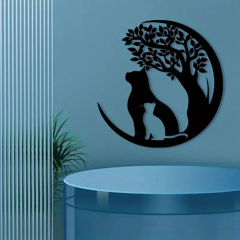 CIFBUY Iron Wall Art Vintage Dog Cat Butterfly Metal Sculpture Rustproof Hanging Plaque Home Patio Garden Balcony Decor