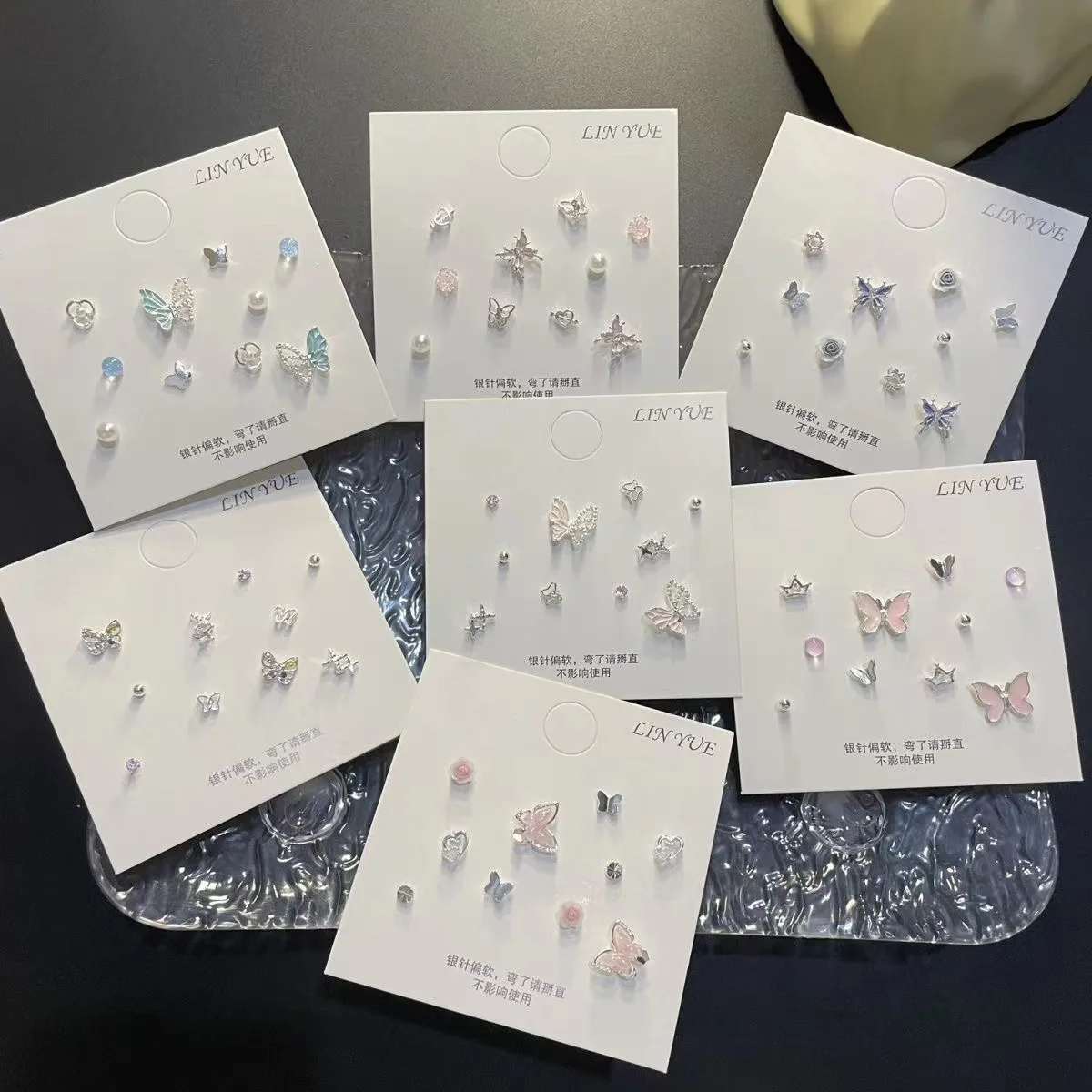 Stud Earrings Butterfly Silver 925 Post Delicate Cute Romantic Daily Office Party Gift for Women