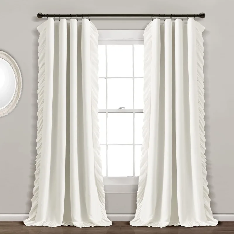 100% Lined Blackout Curtain Board, Single Panel, Flow Blackout Curtain - Farmhouse Pleated Curtain