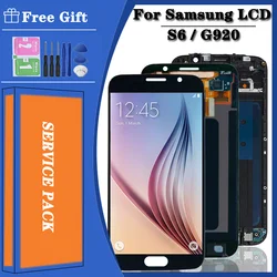 Pantalla LCD Super AMOLED S6 para Samsung S6, G920, G920i, G920F, G920W8, montaje de digitalizador de pantalla táctil con sombra quemada