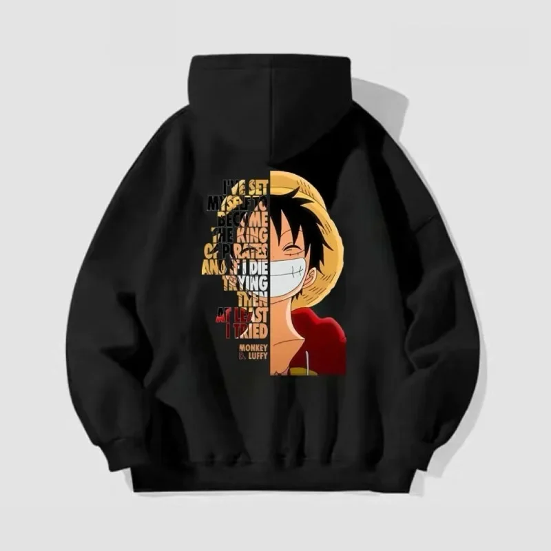 ONE PIECE Ruffy 2025, trendige heiße Artikel, trendiger bedruckter Kapuzenpullover, Herbst und Winter, lockere, vielseitige, lässige Top-Jacke für Paare