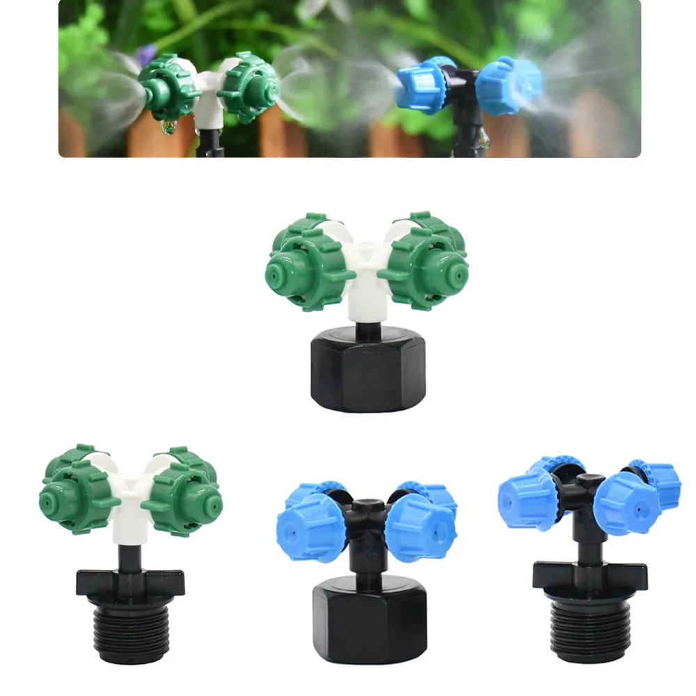 Drip Irrigation Cross Misting Sprinkler Hanging Anti Drip Mist Nozzle ForGarden Cooling Watering Irrigation Lawn Greenhous