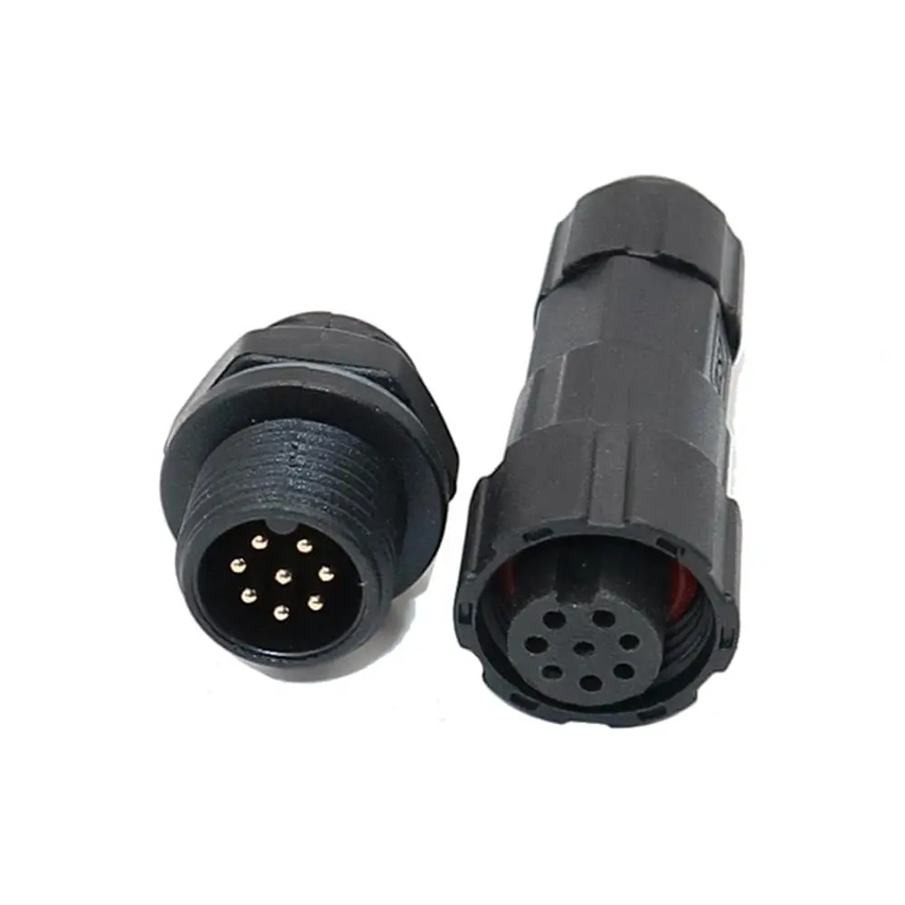 M16 8 Pin Waterproof Aviation Connector with Led Connection, Back Mount Solder Type IP68