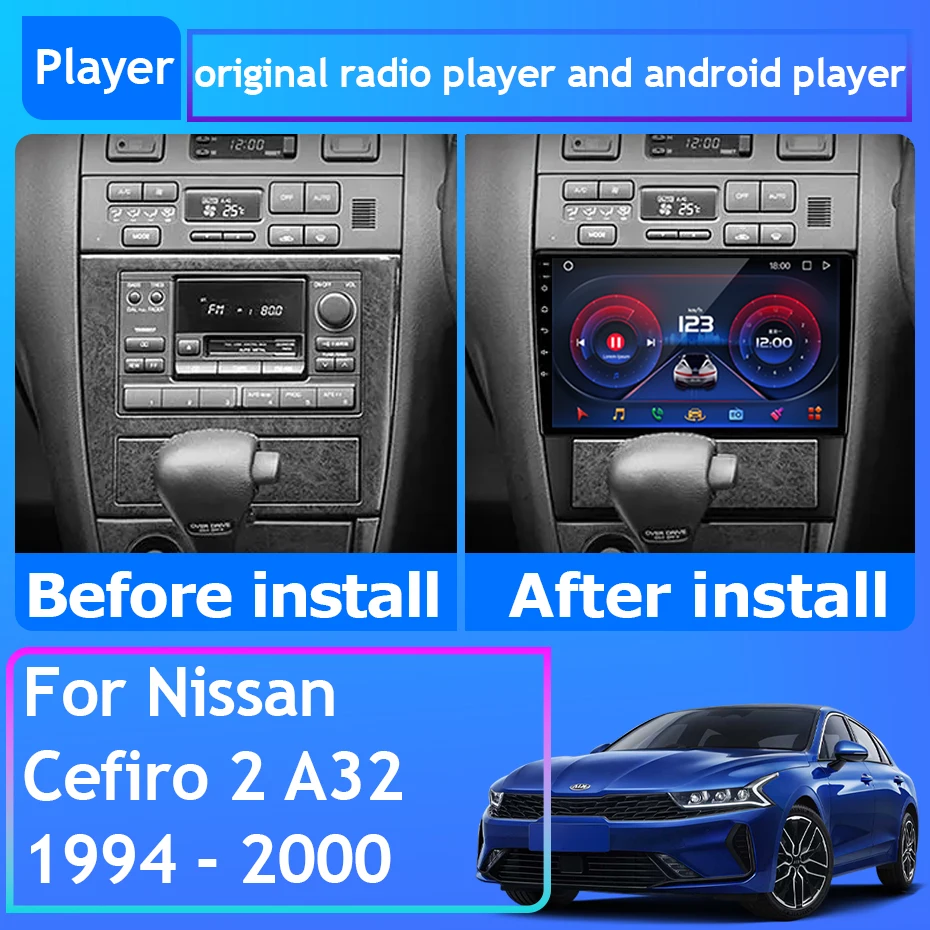 For Nissan Cefiro 2 A32 1994 - 2000 Car Radio Carplay GPS Navigation Android Auto Wifi No 2din DVD Multimedia Player 5G