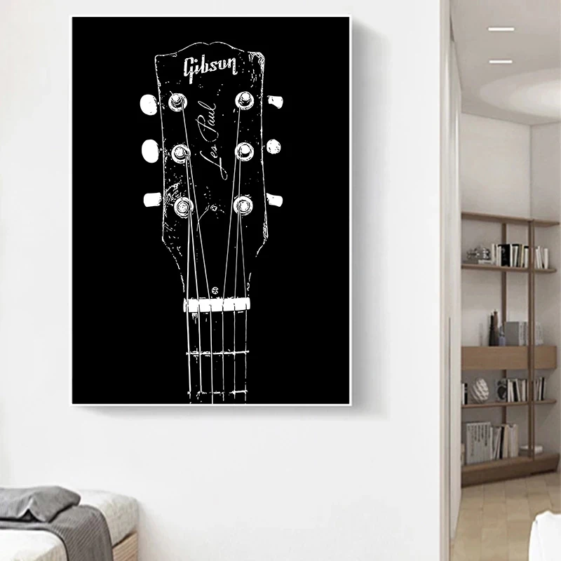 Musical Instrument Electric Guitar Patent Posters Print Music Blueprint Art Canvas Painting Wall Pictures Music Studio Decor