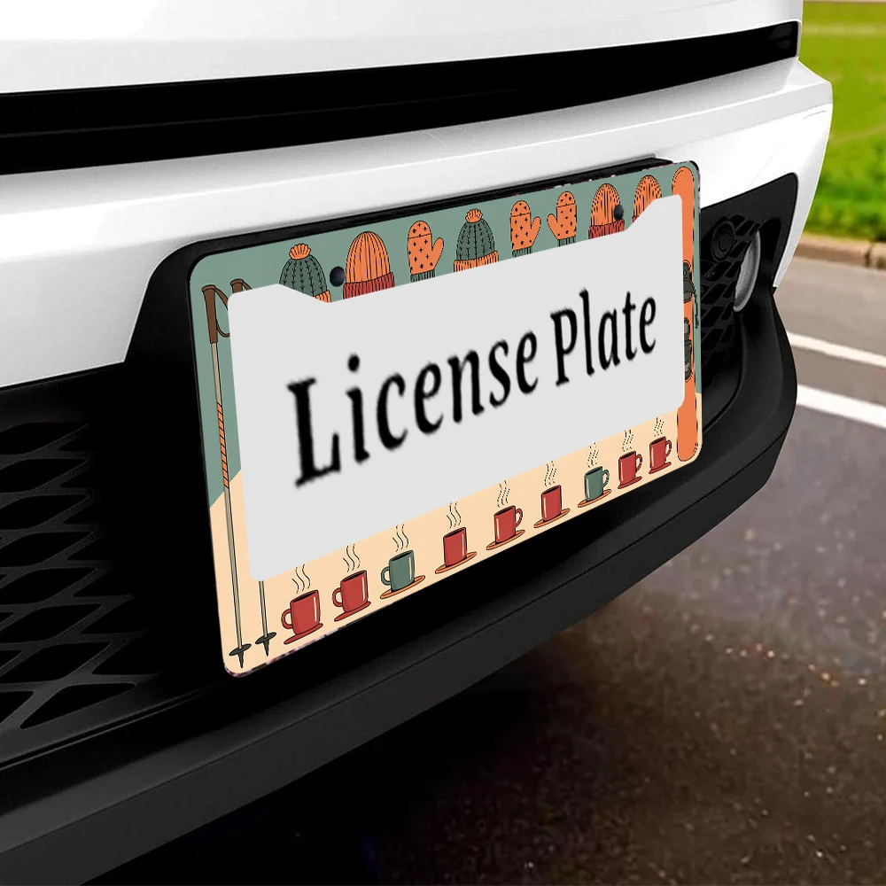 1 قطعة نمط الصبار البرتقالي والأخضر 2 حفرة إطار لوحة الترخيص ، مادة الألومنيوم ، 6x12 بوصة ، مع المسمار ، هدية تزيين السيارة
