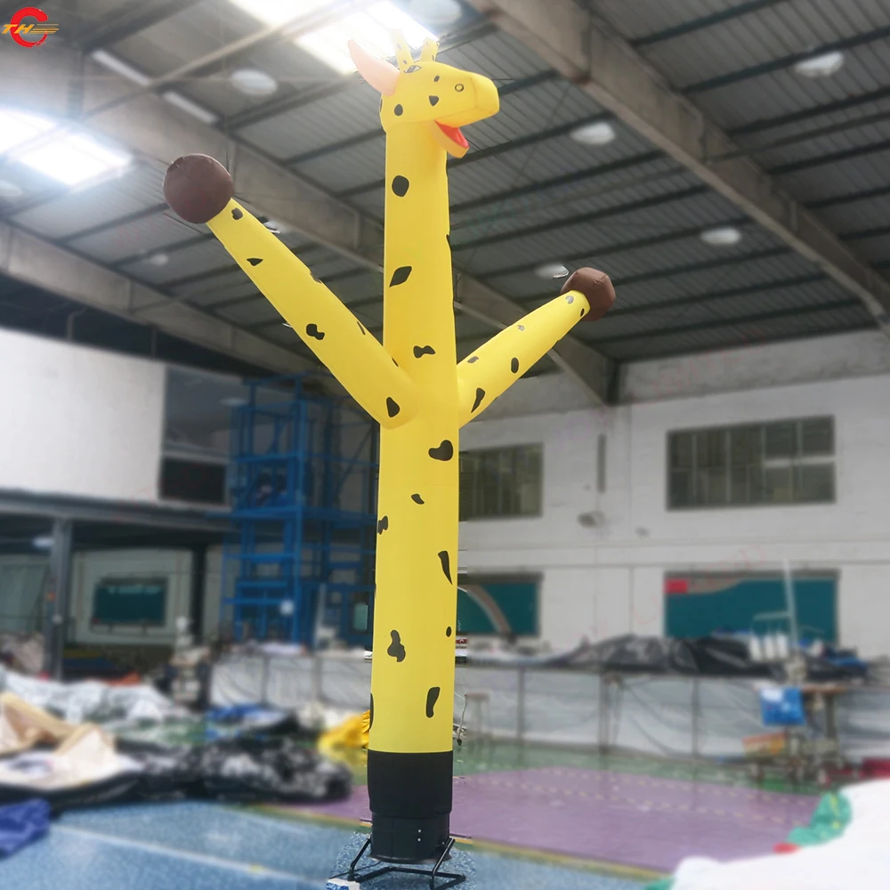 

Free Air Shipping 5mH Giant Giraffe Inflatable Sky Dancer Air Dancing Animals Replica with Blower