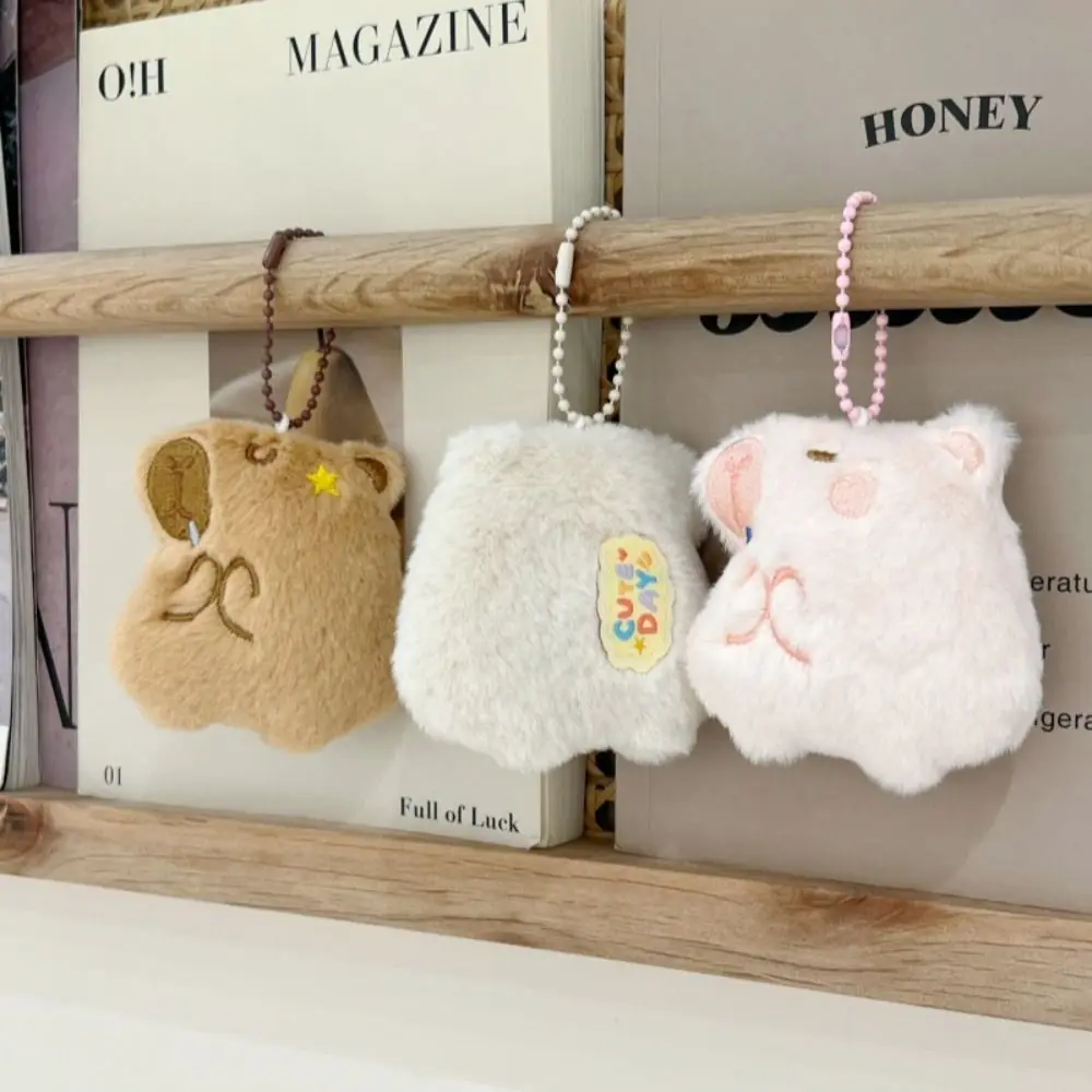 Cute Cartoon Capybara Plush Keychain Plush Stuffed Toys Ball Chain Charms Soft Guinea Pig Pendant Backpack Decor