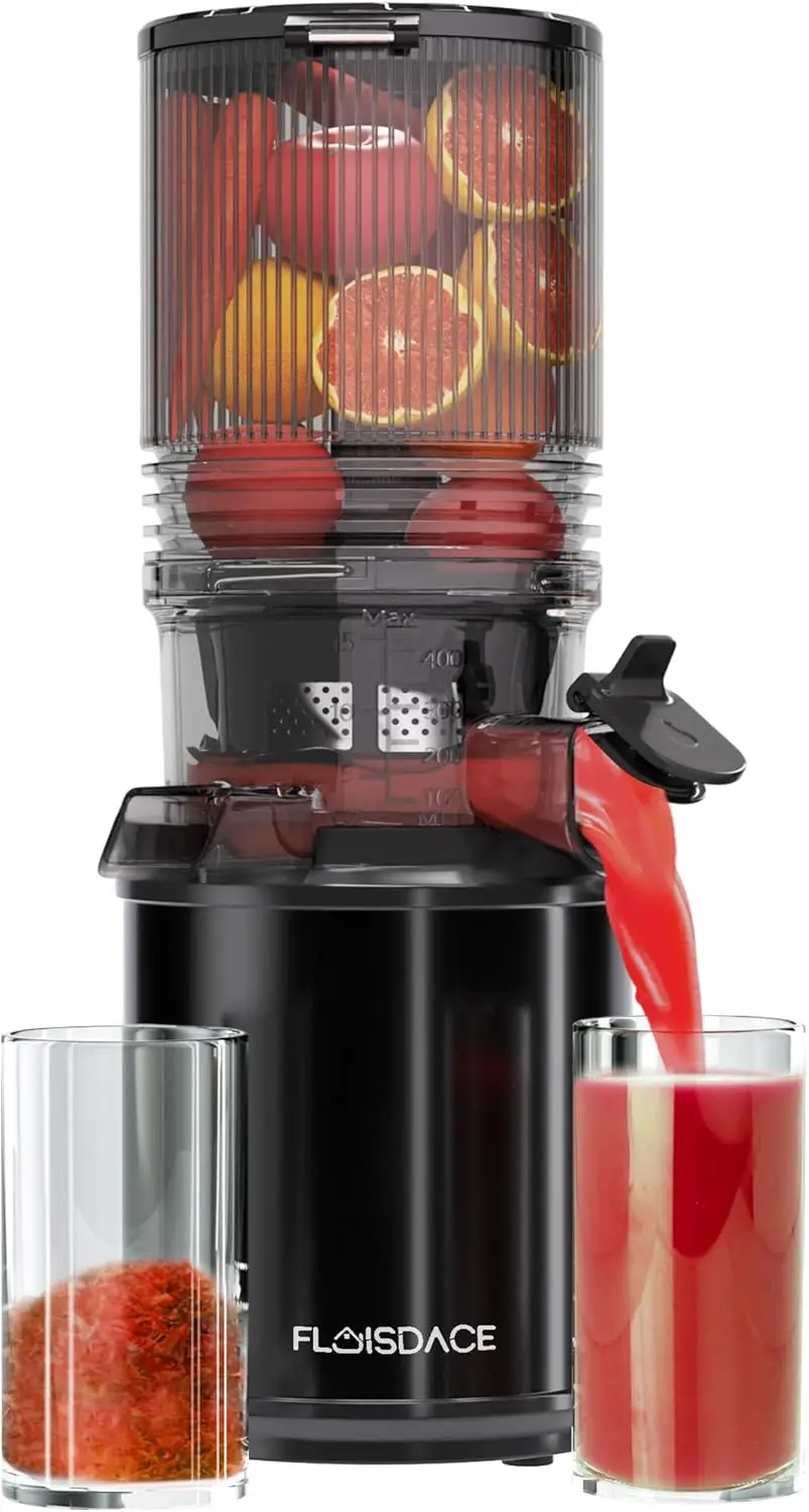 

Cold Press Juicer – 6.5' Extra Large Feed Chute Fit Hands-Free Electric Masticating Juicer Machine, 350W Slow Masticating