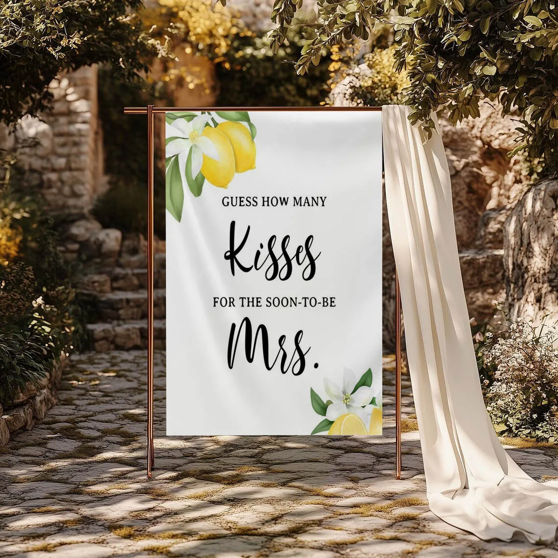 

Lemon Bridal Shower Party Backdrop Decorations Wedding Background Bridal Baptism Party Banner Decor